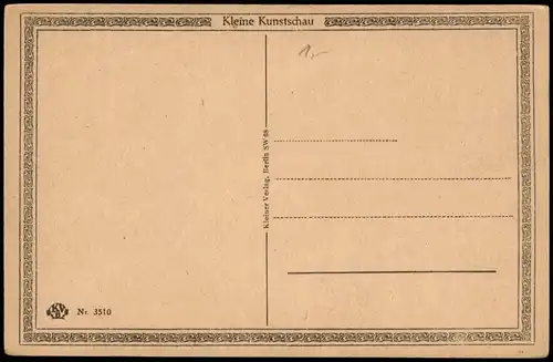 Künstlerkarte (Art) Kunstwerk Künstler Menzler "Erinnerungen" 1910