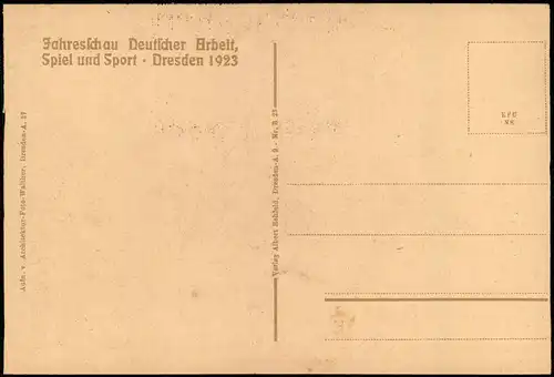 Ansichtskarte Dresden Jahresschau D.A. Die Park Konditorei 1923