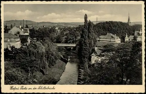 Ansichtskarte Herford Partie an der Schillerbrücke 1936