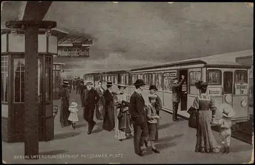 Ansichtskarte Berlin U-Bahnstation Potsdamer Platz 1922