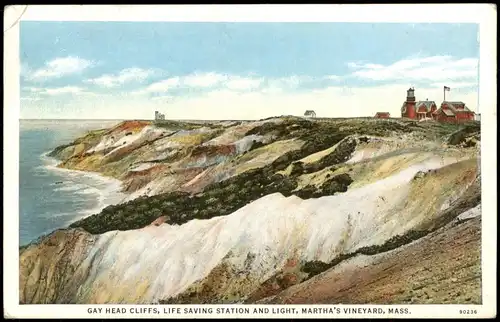.USA United States of America USA Martha’s Vineyard Gay Head Cliffs 1937