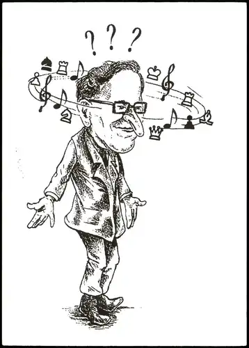 Ansichtskarte  Schach Chess - Spiel Scherzkarte Mann schwirrt der Kopf 2006