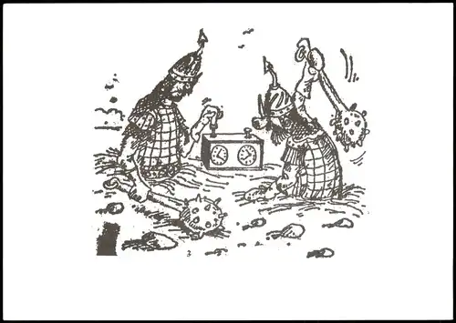 Ansichtskarte  Schach-Spiel (Chess) Motivkarte "Gewalt unter Spielern" 1980