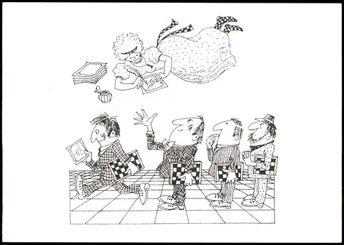 Ansichtskarte  Schach-Spiel (Chess) Motivkarte Illustration Schachbrett 2005