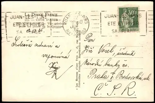 CPA Juan-les-Pins Totale - Fotokarte 1935