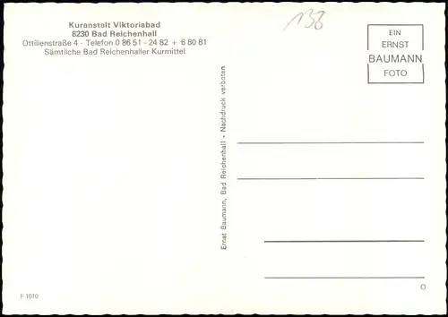 Bad Reichenhall Kuranstalt Viktoriabad mit Anwendungsbereichen 1982