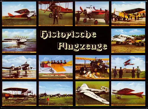 Flugwesen Historische Flugzeuge Mehrbildkarte div. Flieger 1970