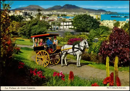Postales Las Palmas de Gran Canaria Stadt, Pferdefuhrwerk 1986