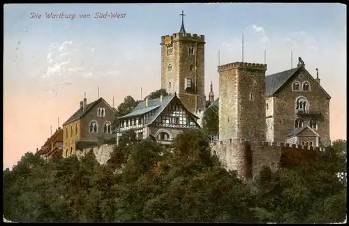 Ansichtskarte Eisenach Wartburg von Süd-West Photochromie 1925