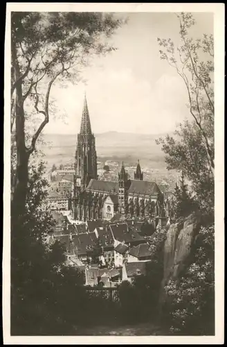 Freiburg im Breisgau Münster aus der Vogelschau-Perspektive 1930
