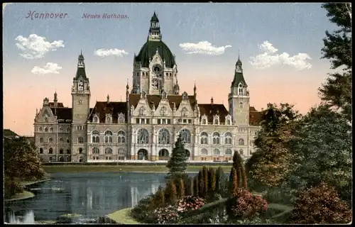 Ansichtskarte Hannover Neues Rathaus (Town Hall Building) 1910