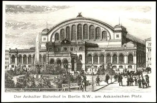 Kreuzberg-Berlin Anhalter Bahnhof Askanischen Platz (vermtl. Reproansicht) 1980