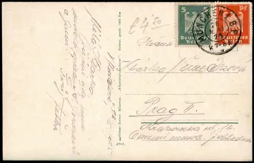 Haidhausen-München Brücke Isar Partie am Maximilianeum 1925/1923