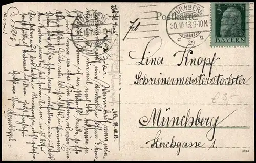 Ansichtskarte Nürnberg Neutor mit Nürnberger Burg 1913