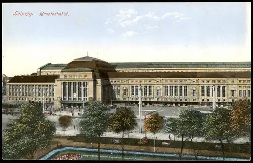 Ansichtskarte Leipzig Hauptbahnhof Bahnhof Railway Main-Station 1920