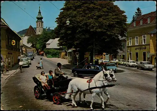 Ansichtskarte Grinzing-Wien Himmelstraße, Autos - Pferdekutsche 1969