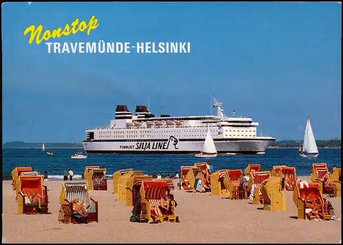 Travemünde-Lübeck Schiffe/Schifffahrt - Fähre Tra-Helsinki Strand 1997