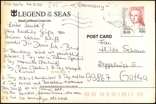 Hochsee Passagierschiff LEGEND OF The SEAS Royal Caribbean Cruise Line 2000