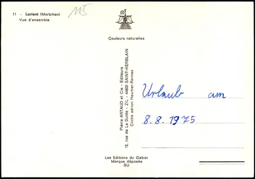 Lorient Lorient (An Oriant) Luftaufnahme Lorient (Morbihan) Vue d'ensemble 1975