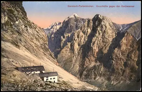Garmisch-Partenkirchen Umland-Ansicht Knorrhütte gegen den Hochwanner 1914