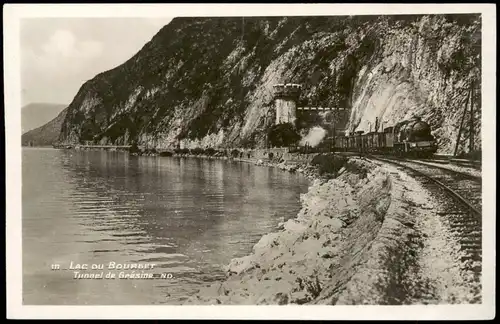 Ansichtskarte  Eisenbahn am LAC DU BOURGET Tunnel de Grésine 1930