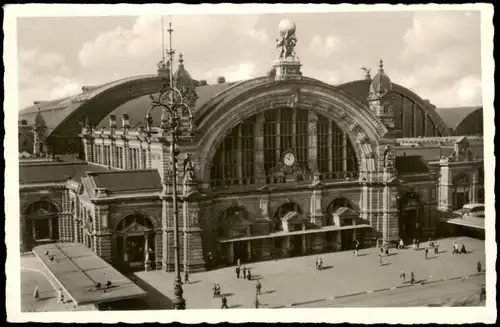 Foto Ansichtskarte Frankfurt am Main Hauptbahnhof Eingang 1935