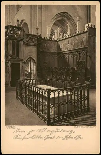 Ansichtskarte Magdeburg Kaiser Ottograb im Hohen Chor 1920