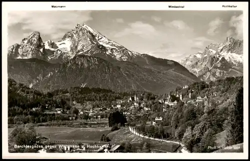 Ansichtskarte Berchtesgaden Panorama-Ansicht Fernansicht Watzmann Berge 1950