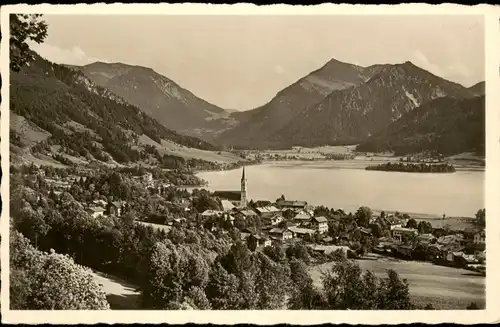 Ansichtskarte Schliersee Ortspanorama mit Jägerkamp u. Brecherspitze 1940