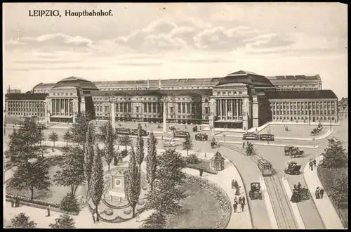 Ansichtskarte Leipzig Hauptbahnhof 1910