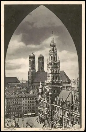 Ansichtskarte München Rathaus Frauenkirche Marienplatz Kirche 1944