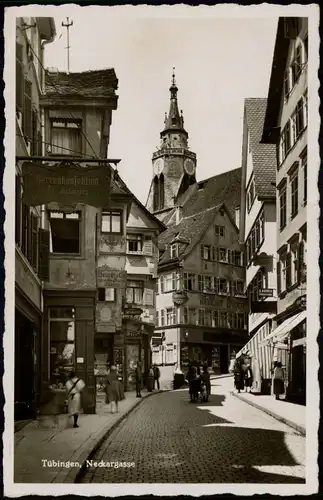 Ansichtskarte Tübingen Neckargasse, Geschäfte - Fotokarte 1932