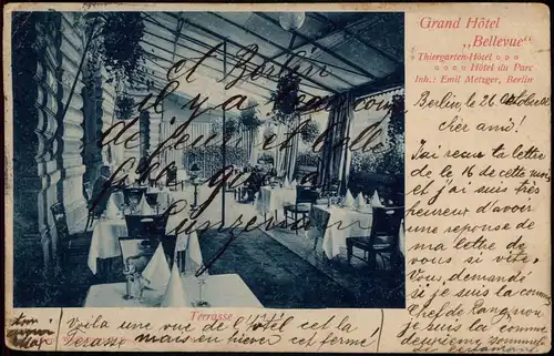Ansichtskarte Tiergarten-Berlin Grand Hotel Bellevue - Innen 1902