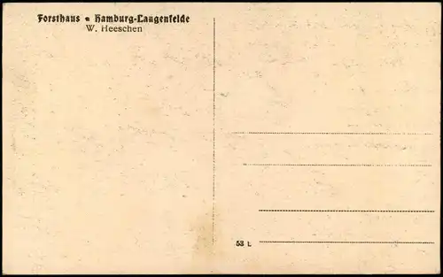 Ansichtskarte Eimsbüttel-Hamburg Langenfelde - Forsthaus 1922