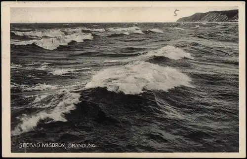 Postcard Misdroy Międzyzdroje Brandung, Wellen - Küste 1930