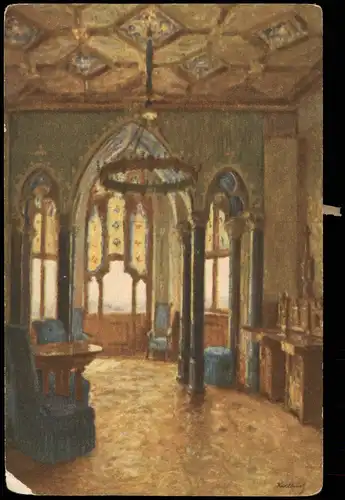 Hechingen Salon der Kaiserin Nach Gemälde Maler G. Kullrich (Karlsruhe) 1920