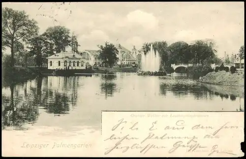 Ansichtskarte Leipzig Palmengarten 1899   gel FREIBERG (Ankunftsstempel)