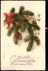 Ansichtskarte  Neujahr Sylvester New Year Glückwunsch-Karte mit Zweig 1931