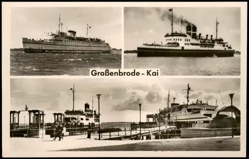 Ansichtskarte Großenbrode 3 Bild Fähren - Fotokarte 1958