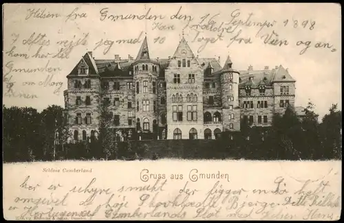 Ansichtskarte Gmunden Schloss Cumberland 1896
