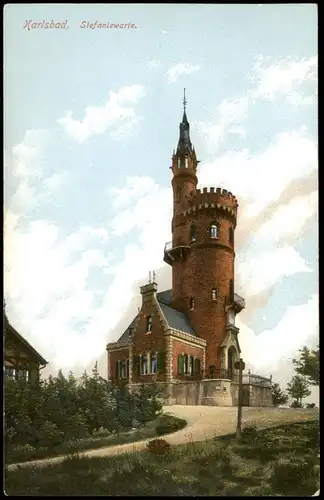 Postcard Karlsbad Karlovy Vary Stefanie-Warte 1913