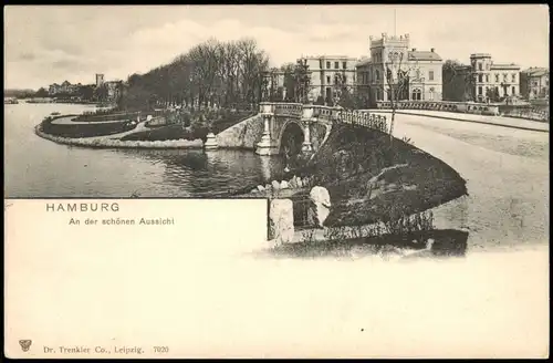 Ansichtskarte Hamburg An der schönen Aussicht, Straßenpartie 1908