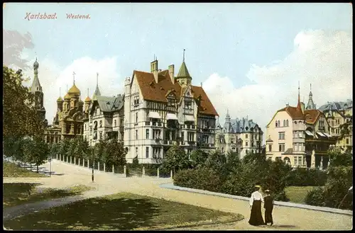 Postcard Karlsbad Karlovy Vary Westend - Straßenpartie 1912