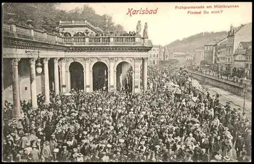 Karlsbad Karlovy Vary Frühpromenade am Mühlbrunnen Findest Du mich? 1909