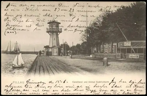 Pillau (Ostpreußen) Baltijsk Conditorei und kleiner Ausblick - Ostpreußen 1918