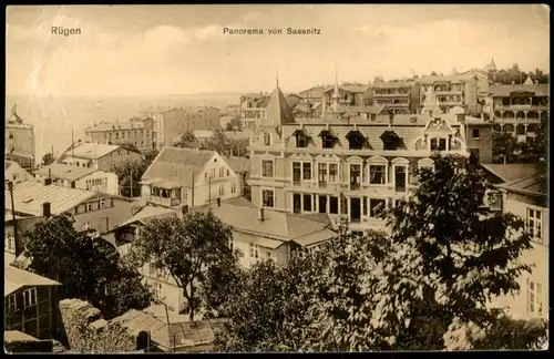 Ansichtskarte Sassnitz Stadtpartie - Villen 1912