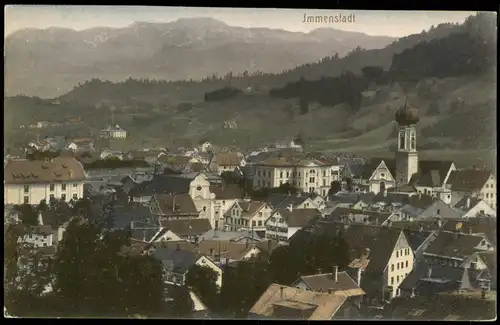 Ansichtskarte Immenstadt (Allgäu) Stadtpartie (colorierte AK) 1912