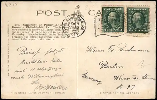 Philadelphia University of Pennsylvania and Grounds, Phila., Pa. 1914