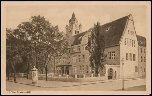 Ansichtskarte Jena Universität, Litfasssäule 1928