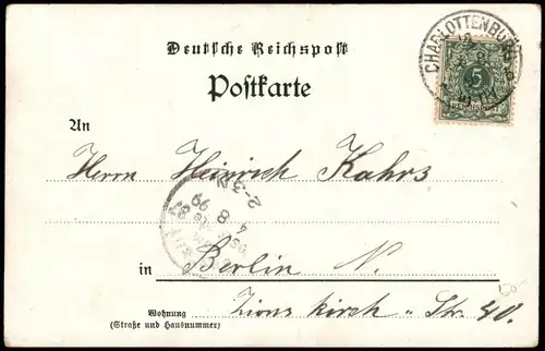 Ansichtskarte Litho AK Charlottenburg-Berlin Schloss Charlottenburg 1899